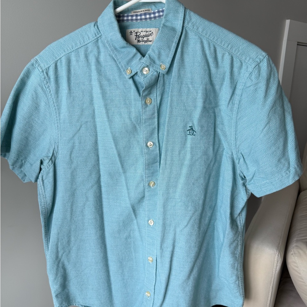 Original Penguin Aqua Blue Casual Shirt